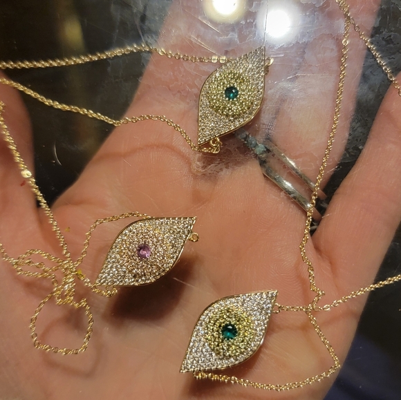Melinda Maria Gold Necklace with Blue Evil Eye Necklace 79 Ring 52 Price For 1 - Picture 13 of 17